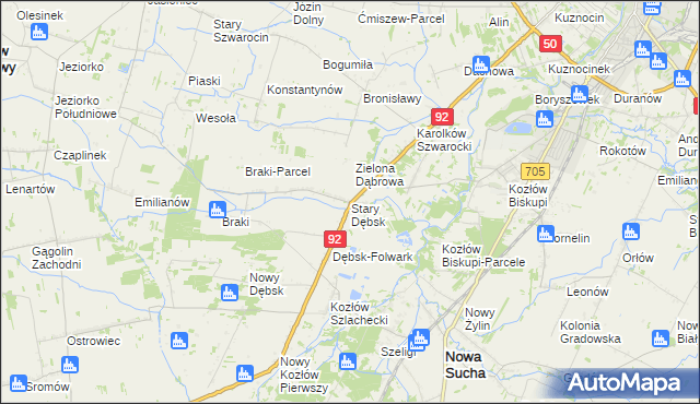 mapa Stary Dębsk, Stary Dębsk na mapie Targeo
