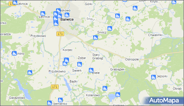 mapa Stary Grabiąż, Stary Grabiąż na mapie Targeo