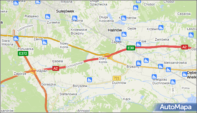 mapa Stary Konik, Stary Konik na mapie Targeo