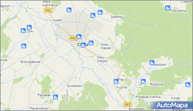 mapa Stary Olesiec, Stary Olesiec na mapie Targeo