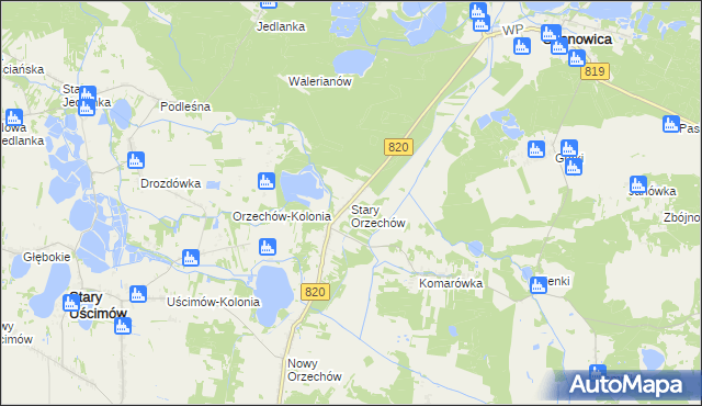 mapa Stary Orzechów, Stary Orzechów na mapie Targeo