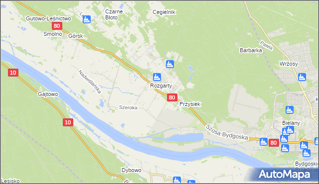 mapa Stary Toruń, Stary Toruń na mapie Targeo