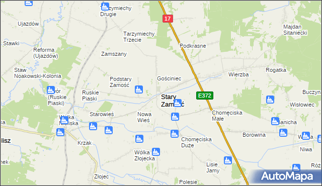 mapa Stary Zamość, Stary Zamość na mapie Targeo