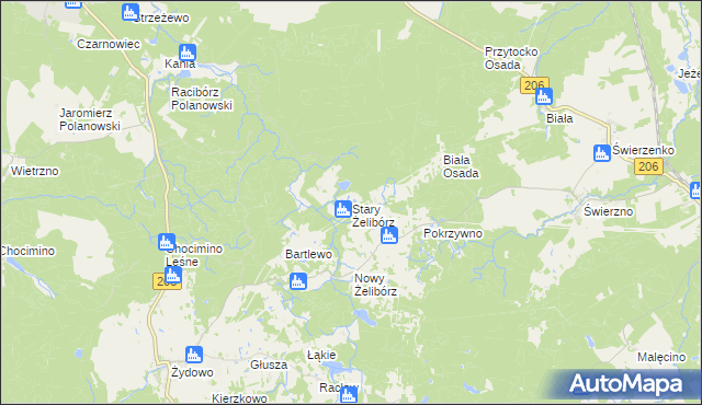 mapa Stary Żelibórz, Stary Żelibórz na mapie Targeo