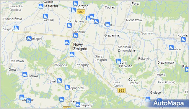mapa Stary Żmigród, Stary Żmigród na mapie Targeo