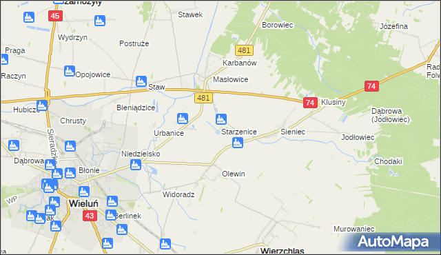 mapa Starzenice, Starzenice na mapie Targeo