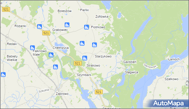 mapa Starzykowo, Starzykowo na mapie Targeo
