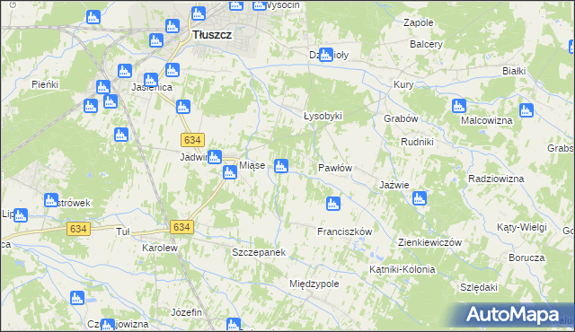 mapa Stasinów gmina Tłuszcz, Stasinów gmina Tłuszcz na mapie Targeo