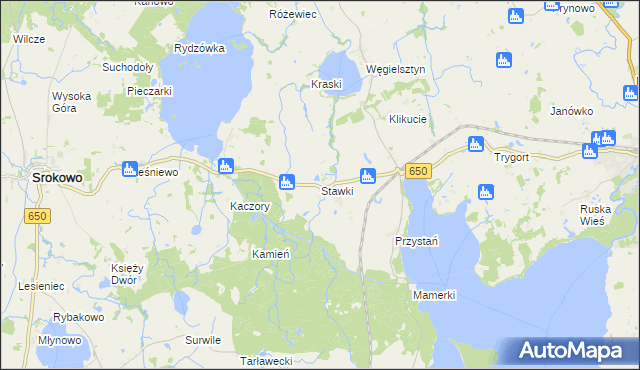 mapa Stawki gmina Węgorzewo, Stawki gmina Węgorzewo na mapie Targeo