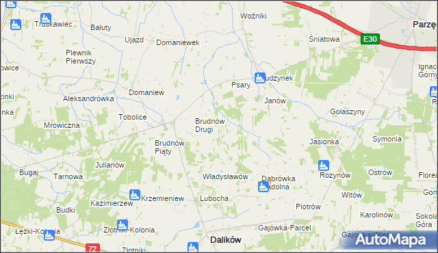 mapa Stefanów gmina Dalików, Stefanów gmina Dalików na mapie Targeo
