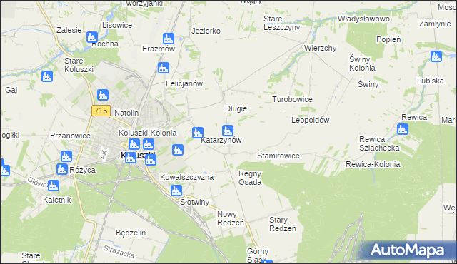 mapa Stefanów gmina Koluszki, Stefanów gmina Koluszki na mapie Targeo