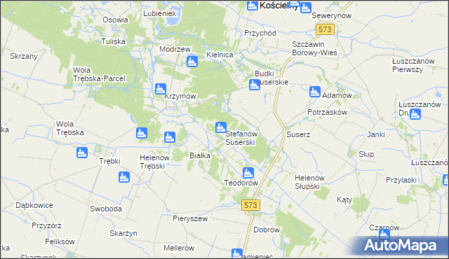 mapa Stefanów Suserski, Stefanów Suserski na mapie Targeo