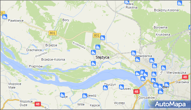 mapa Stężyca powiat rycki, Stężyca powiat rycki na mapie Targeo