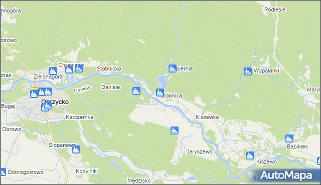 mapa Stobnica gmina Oborniki, Stobnica gmina Oborniki na mapie Targeo