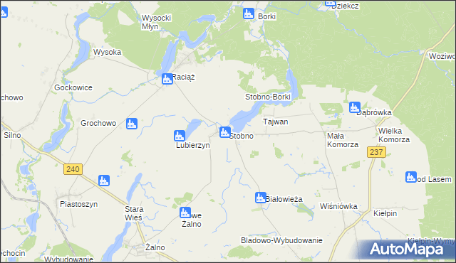 mapa Stobno gmina Tuchola, Stobno gmina Tuchola na mapie Targeo
