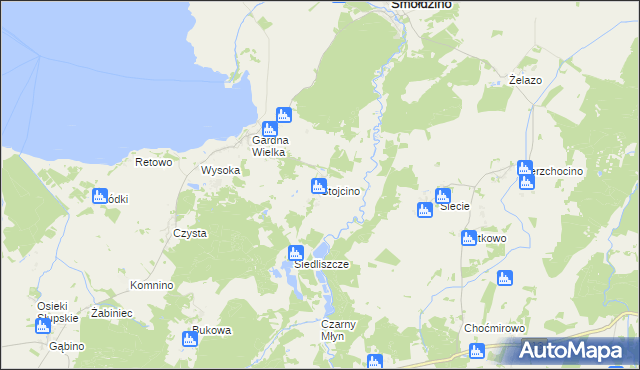 mapa Stojcino, Stojcino na mapie Targeo