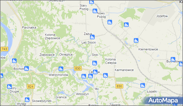 mapa Stok gmina Końskowola, Stok gmina Końskowola na mapie Targeo
