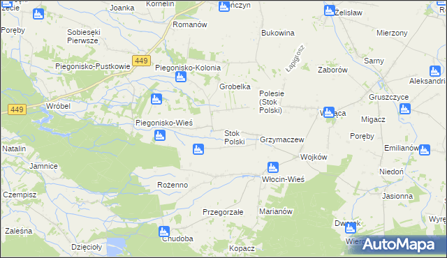 mapa Stok Polski, Stok Polski na mapie Targeo