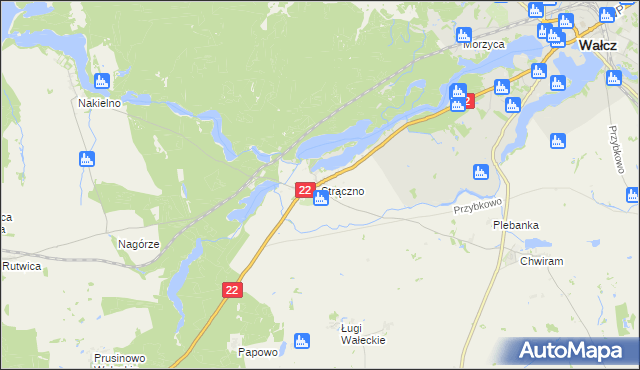 mapa Strączno, Strączno na mapie Targeo