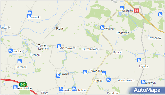 mapa Strzałkowice, Strzałkowice na mapie Targeo