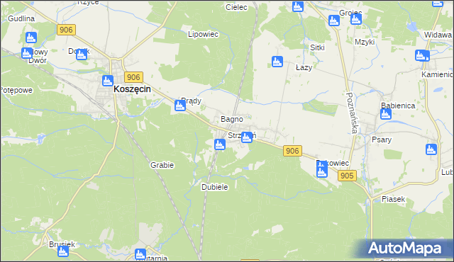 mapa Strzebiń, Strzebiń na mapie Targeo