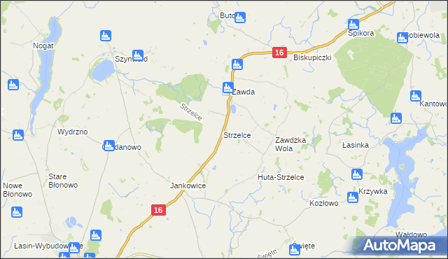 mapa Strzelce gmina Łasin, Strzelce gmina Łasin na mapie Targeo