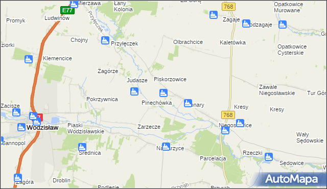 mapa Strzeszkowice, Strzeszkowice na mapie Targeo