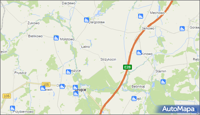 mapa Strzykocin, Strzykocin na mapie Targeo