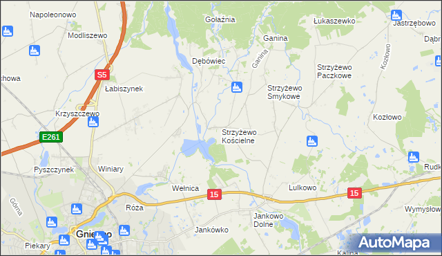 mapa Strzyżewo Kościelne, Strzyżewo Kościelne na mapie Targeo