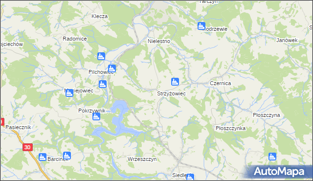 mapa Strzyżowiec gmina Wleń, Strzyżowiec gmina Wleń na mapie Targeo