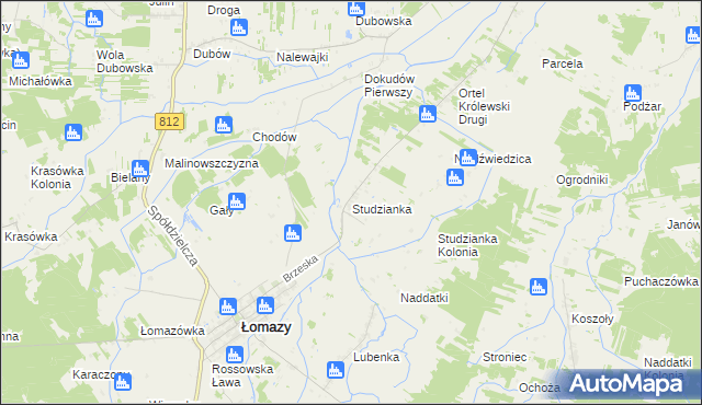 mapa Studzianka gmina Łomazy, Studzianka gmina Łomazy na mapie Targeo