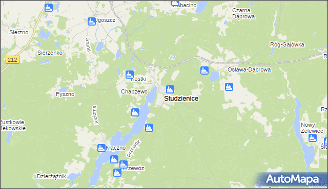 mapa Studzienice powiat bytowski, Studzienice powiat bytowski na mapie Targeo
