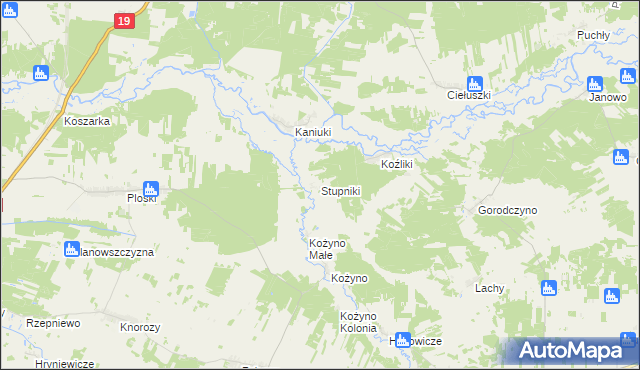 mapa Stupniki, Stupniki na mapie Targeo
