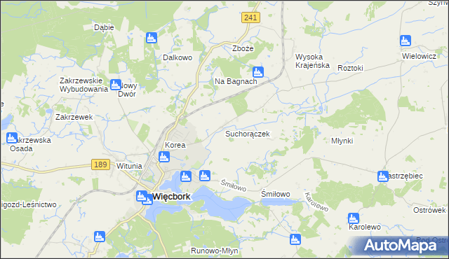 mapa Suchorączek, Suchorączek na mapie Targeo