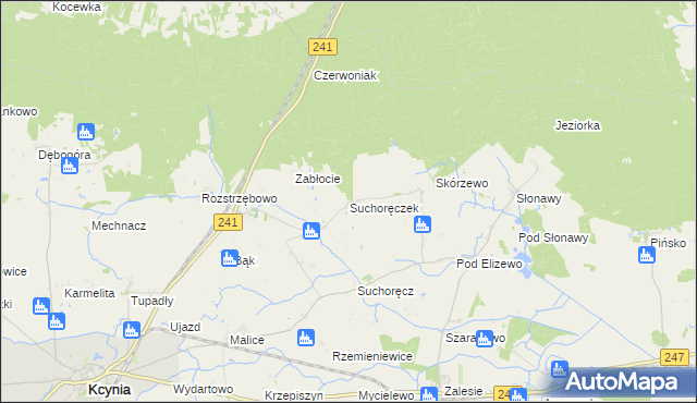 mapa Suchoręczek, Suchoręczek na mapie Targeo