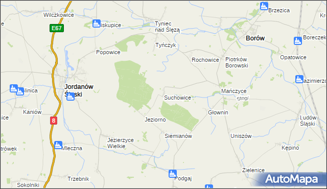 mapa Suchowice, Suchowice na mapie Targeo