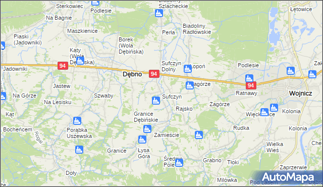 mapa Sufczyn gmina Dębno, Sufczyn gmina Dębno na mapie Targeo