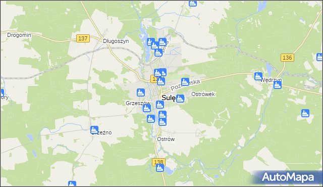 mapa Sulęcin, Sulęcin na mapie Targeo