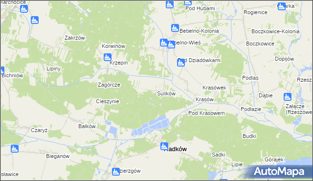 mapa Sulików gmina Radków, Sulików gmina Radków na mapie Targeo