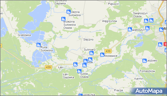 mapa Sulimierz gmina Milicz, Sulimierz gmina Milicz na mapie Targeo