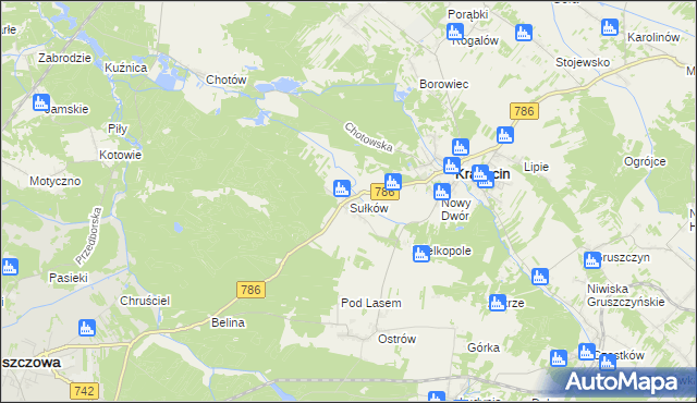 mapa Sułków gmina Krasocin, Sułków gmina Krasocin na mapie Targeo