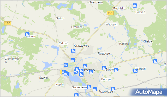 mapa Sułowo gmina Choszczno, Sułowo gmina Choszczno na mapie Targeo