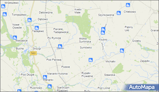 mapa Sumówko gmina Osiek, Sumówko gmina Osiek na mapie Targeo