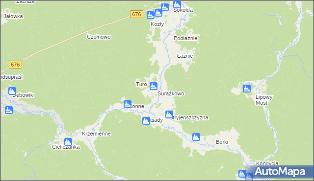 mapa Surażkowo, Surażkowo na mapie Targeo