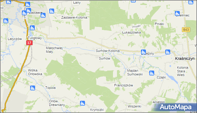 mapa Surhów, Surhów na mapie Targeo