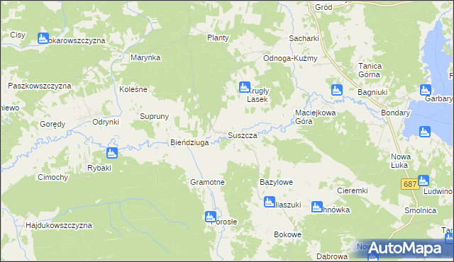 mapa Suszcza, Suszcza na mapie Targeo
