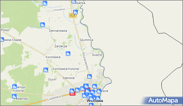 mapa Suszno, Suszno na mapie Targeo