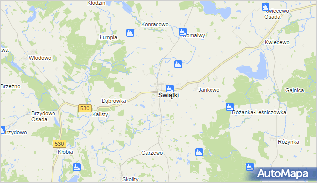 mapa Świątki powiat olsztyński, Świątki powiat olsztyński na mapie Targeo