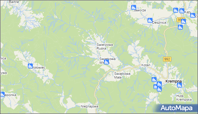 mapa Świątkowa Wielka, Świątkowa Wielka na mapie Targeo