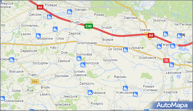 mapa Świątniki Dolne, Świątniki Dolne na mapie Targeo